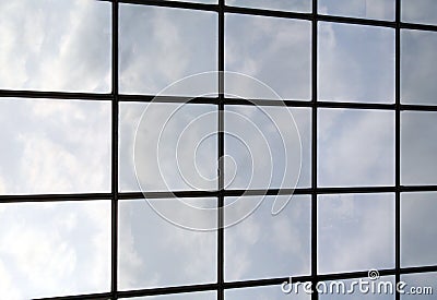 Clouds reflecting in windows Stock Photo