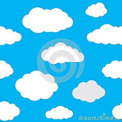 Clouds Seamless Pattern Background Vector Illustration