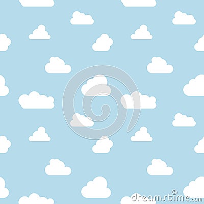 Clouds seamless pattern vrctor sky Vector Illustration