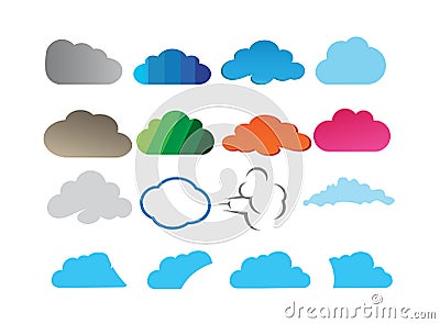 Clouds set design for logo illustration Cartoon Illustration