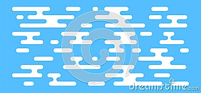 Clouds set isolated on a blue background. Simple cute cartoon design. Icon or logo collection. Realistic elements. Flat style Vector Illustration