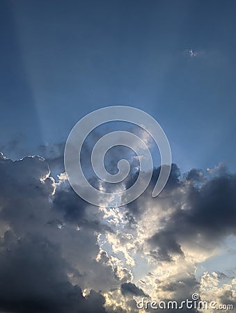 When the clouds shine in the dark it is very beautiful Stock Photo