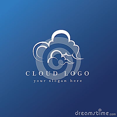 Clouds Simple Minimalist Modern Logo Concept Stock Photo