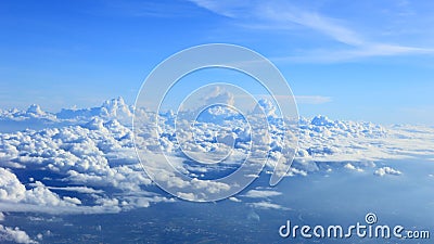 Clouds on sky from plane view Stock Photo