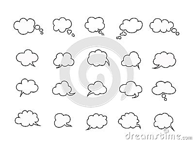 Clouds speak bubbles Vector Illustration