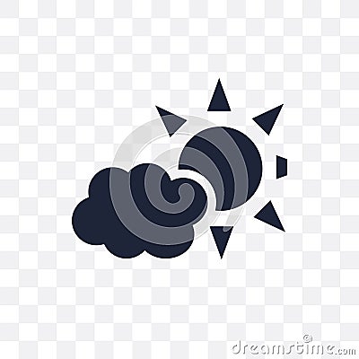 Clouds and sun transparent icon. Clouds and sun symbol design fr Vector Illustration
