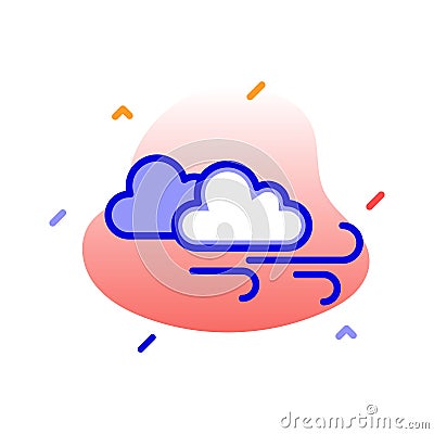 Clouds, wind, blow, weather fully editable vector icon Vector Illustration