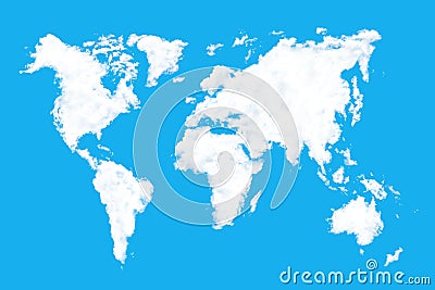 Clouds World Map Stock Photo