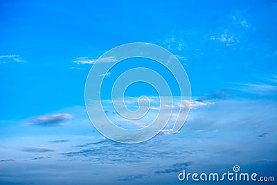 Cloudscape. Blue sky and white cloud. Sunny day. Stock Photo