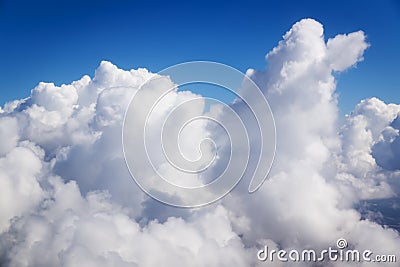 Cloudscape. Blue sky and white cloud. Stock Photo