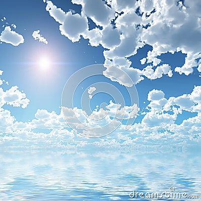 Cloudscape over sea Stock Photo