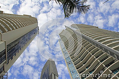 Modern tall tower buildings in Australia, low-angle view to sky Stock Photo