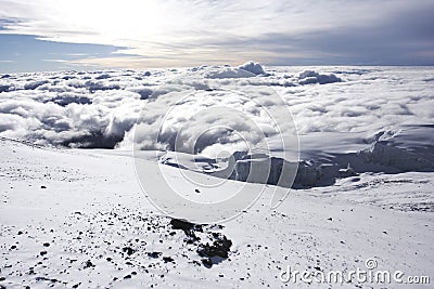 Cloudscape from the summit of Kilimanjaro Stock Photo