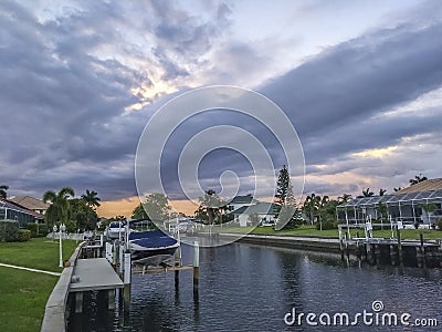 Cloudy afternoon over the water chanel Editorial Stock Photo