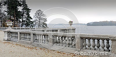 Cloudy autumn day, manor. Stock Photo