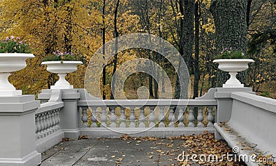 Cloudy autumn day, manor. Stock Photo