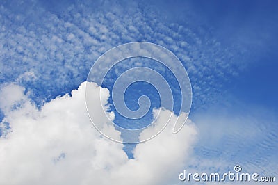 Cloudy on bright sky in sinshine day Stock Photo