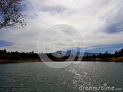 view of the Nevado de Toluca from a lake Stock Photo