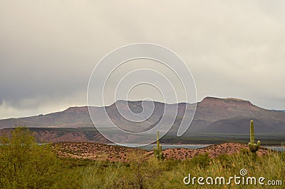 Cloudy day Roosevelt Lake Arizona Stock Photo