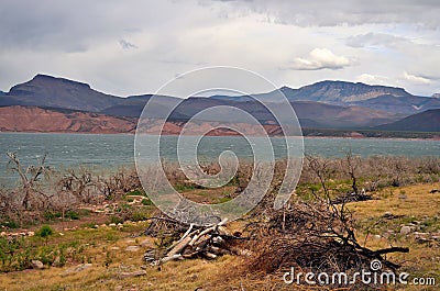 Cloudy day Roosevelt Lake Arizona Stock Photo