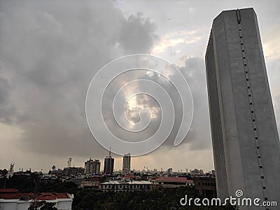 Cloudy evening view RBI monument mumbai peace sight seeing Stock Photo