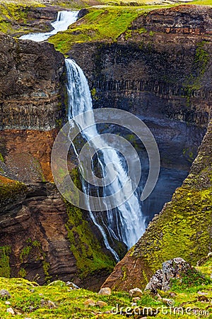 Cloudy and foggy July day in Iceland Stock Photo