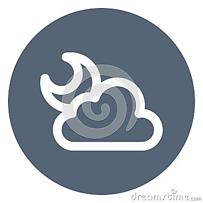 Cloudy, forecast bold outline vector icon which can easily modify or edit Vector Illustration
