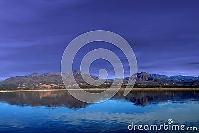 Cloudy day Roosevelt Lake Arizona Stock Photo