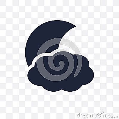 Cloudy night transparent icon. Cloudy night symbol design from W Vector Illustration