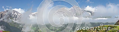 Cloudy panorama of the Hoher Tenn and the Grosses Wiesbachhorn Stock Photo