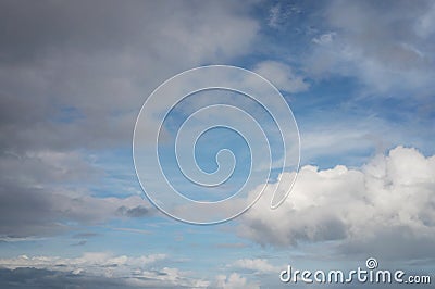 Cloudy sky on blue atmosphere Stock Photo