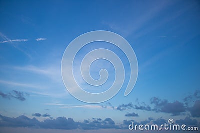 Cloudy sky in evening over the sea Stock Photo