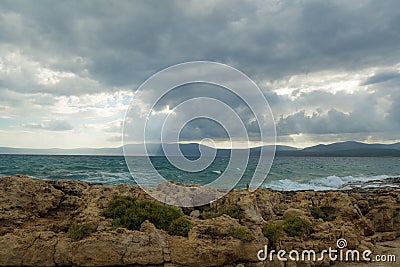 Cloudy sky over the sea Stock Photo