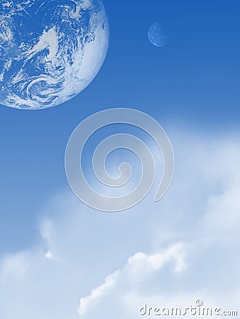 Cloudy sky with planet Stock Photo