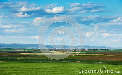 Cloudy spring landscape Stock Photo