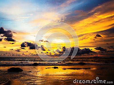 Cloudy sunset Stock Photo