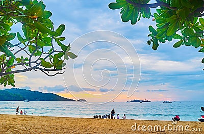 The cloudy sunset in Patong, Phuket, Thailand Editorial Stock Photo