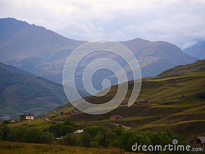 Cloudy view of mountains in North Osetia Alania, North Caucasus Stock Photo