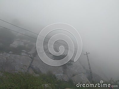 A cloudy view of rocks Stock Photo