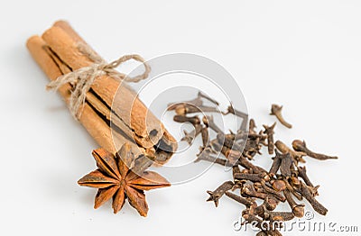 Clove, cinnamon and anise Stock Photo