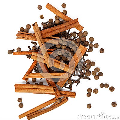 Clove cinnamon and pepper Stock Photo