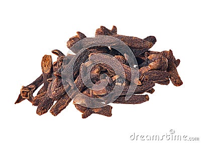 Clove heap isolated on white Stock Photo