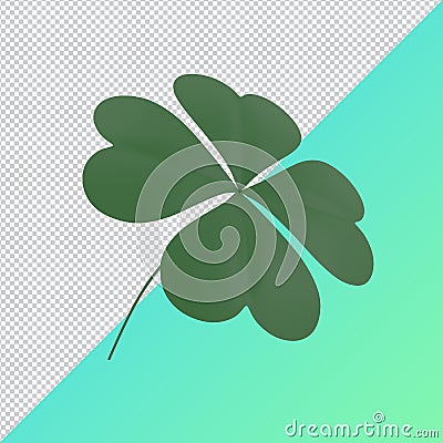 Clover with four leafs., st patrick`s day symbol 3d render., clipping paht Stock Photo