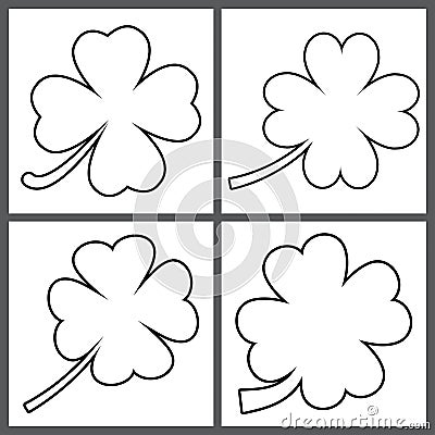 Clover icon, St Patricks Day symbol, outline design template, four leaf, vector illustration Vector Illustration