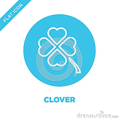 clover icon vector from seasons collection. Thin line clover outline icon vector illustration. Linear symbol for use on web and Vector Illustration