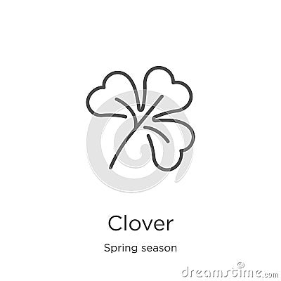 clover icon vector from spring season collection. Thin line clover outline icon vector illustration. Outline, thin line clover Vector Illustration