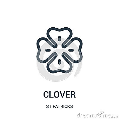 clover icon vector from st patricks collection. Thin line clover outline icon vector illustration. Linear symbol for use on web Vector Illustration