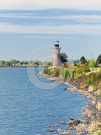 Clover Island Lighthouse. Kennewick, WA Stock Photo