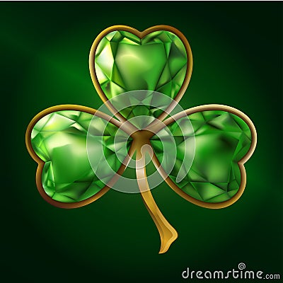 Clover. Jewelry. Bijou. St. Patrick`s Day Stock Photo