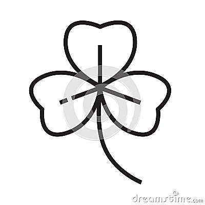 Clover leaf icon in line and pixel perfect style. Celtic shamrock symbol for St. Patricks day Vector Illustration